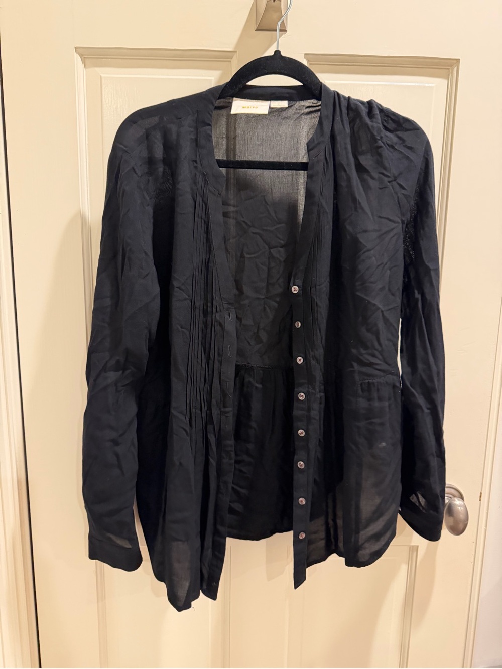 Maeve Black Pintuck Button-Front Jacket